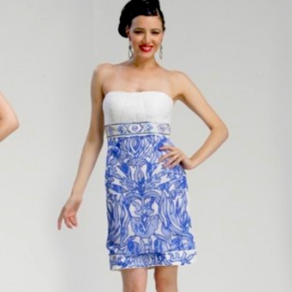 “SUE WONG” Walt Disney Collection Strapless Sequined Dress